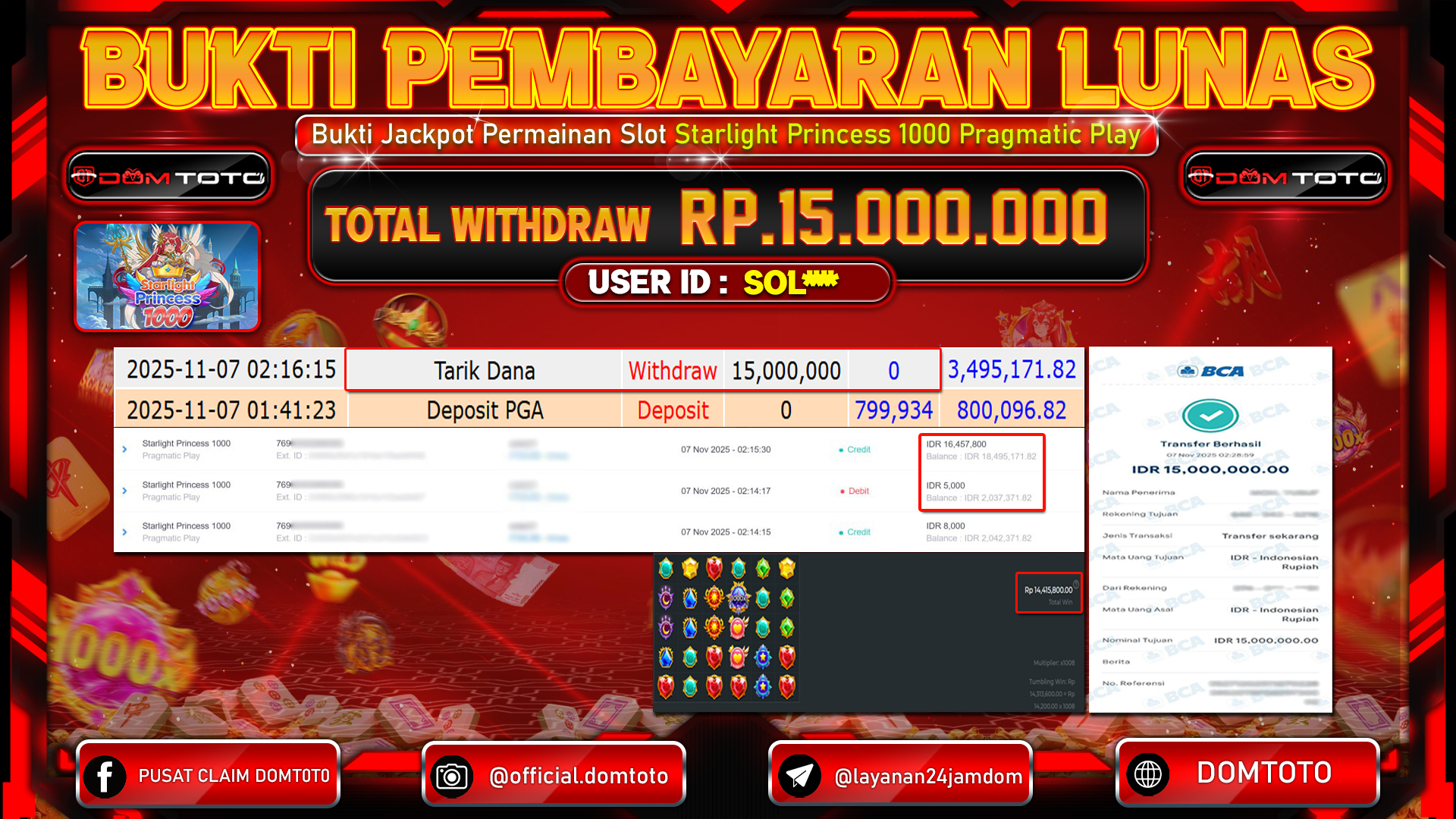 JACKPOT Slot Starlight Princess 1000 Pragmatic Play 07 NOVEMBER 2025